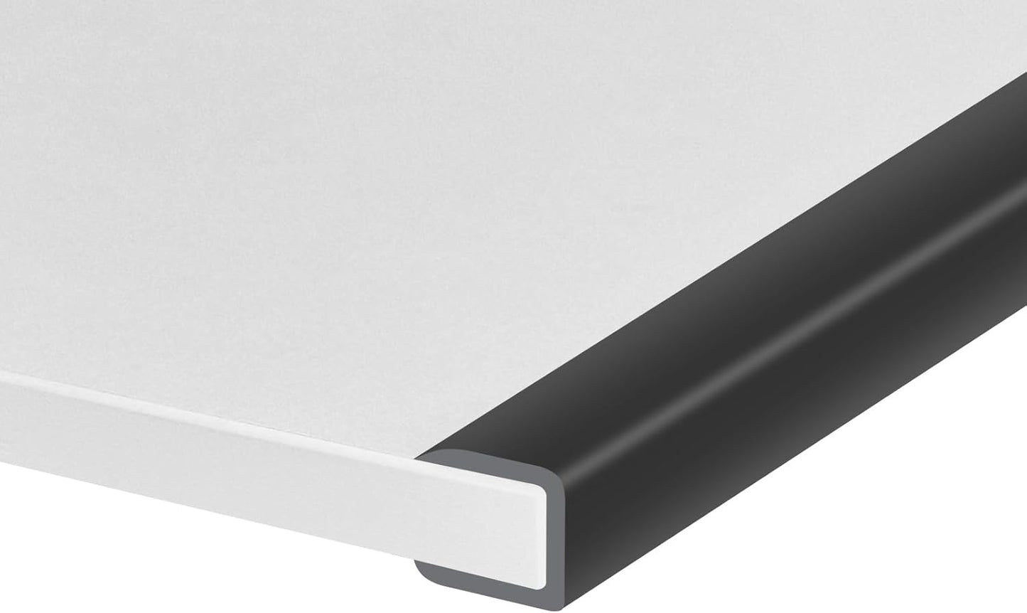 Rubber Edge Trim, Self-Adhesive U Channel Edge Trim, U Shaped Edge Protector for Plywood, Wood Boards, EPDM Material, Slot Width 3/8"(10mm), Length 10 Ft, Black