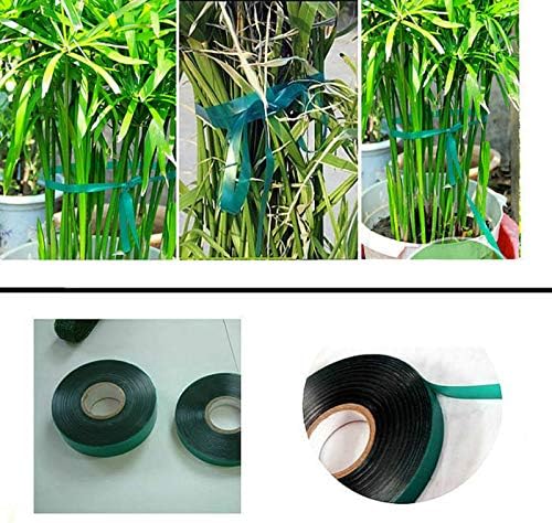 1 Roll 150 Feet Stretch Tie Tape 0.5 Inch Garden Tie Tape Thick Plant Ribbon Garden Green Vinyl Stake for Indoor Outdoor Patio Plant Use