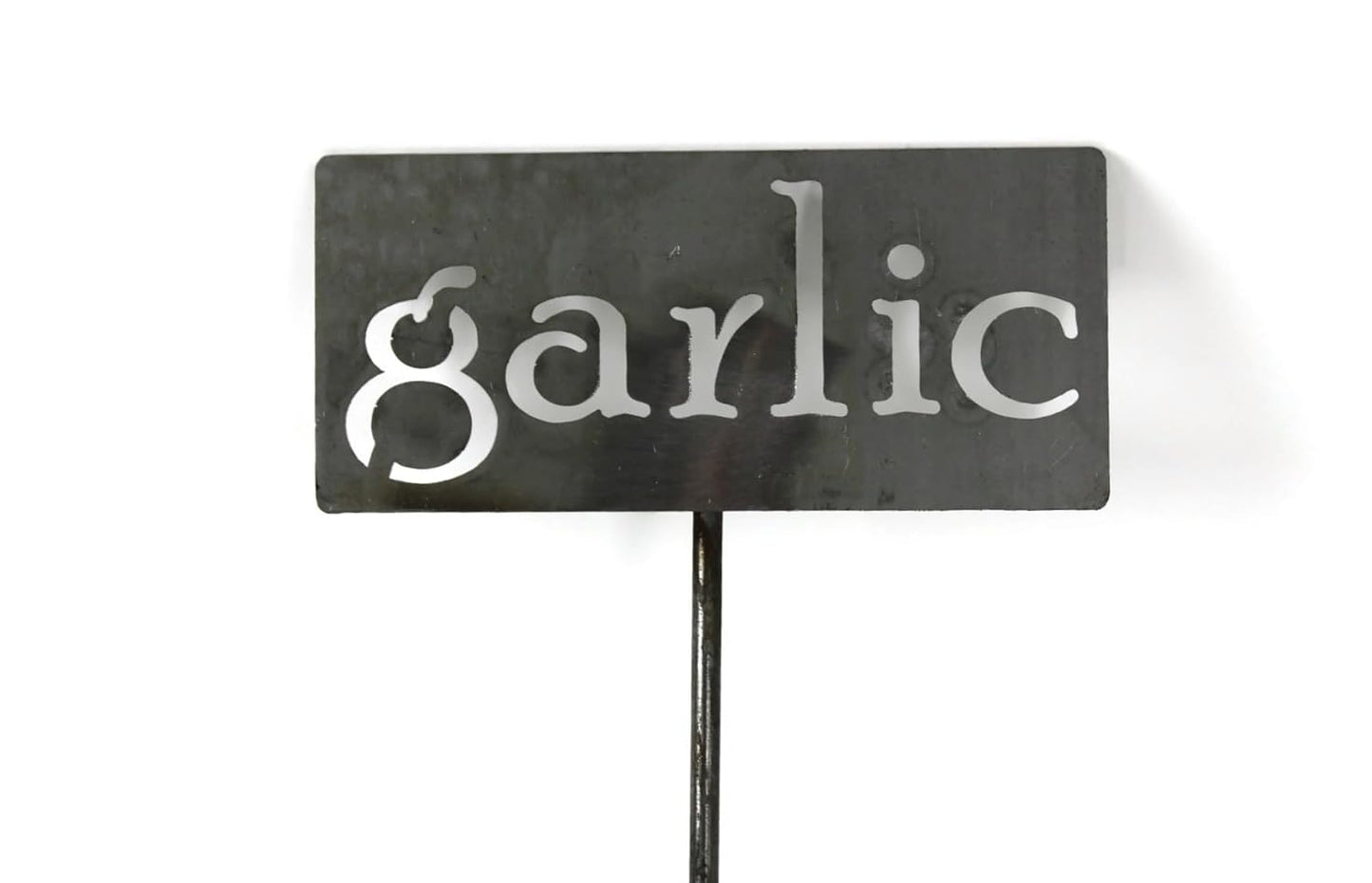 Classic Metal Garden Markers 19 Inches Tall (garlic, Raw, Unfinished Steel (will rust with time))