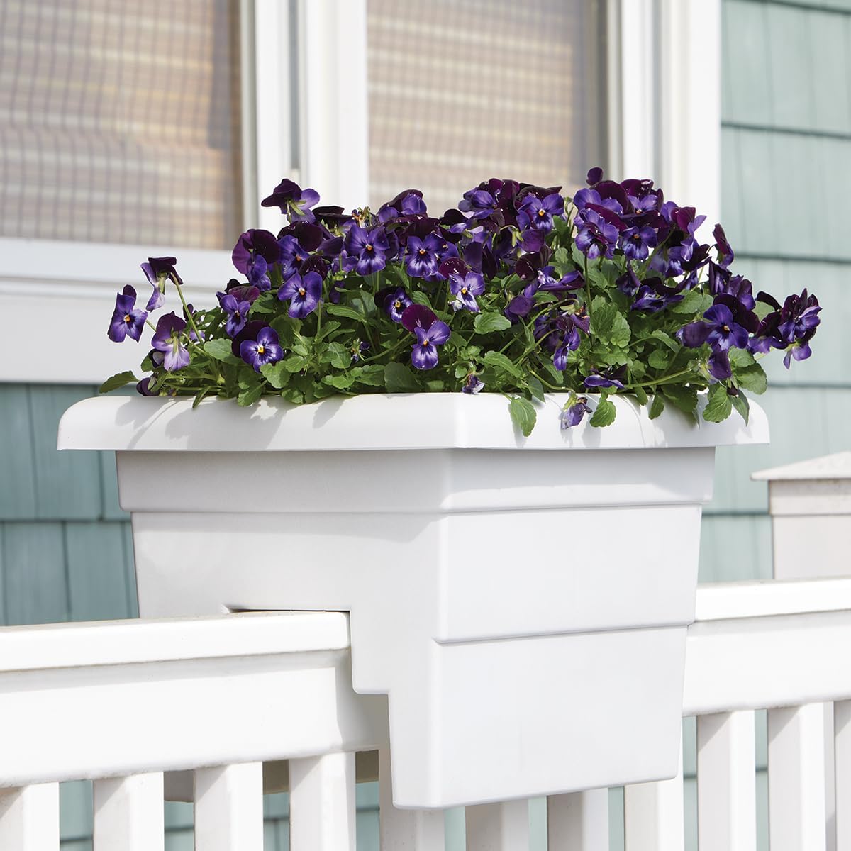 Root & Vessel Countryside Rail Planter, White, 16"