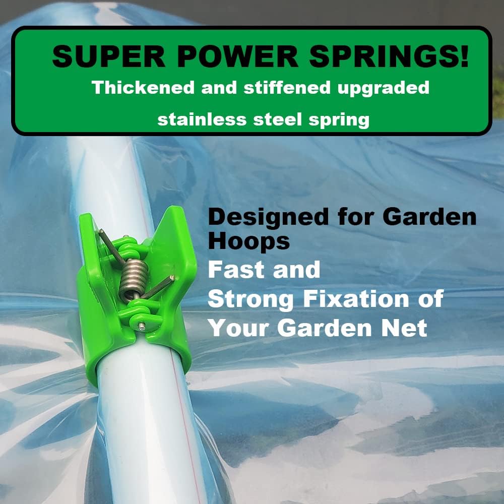 Greenhouse Clamps for 1/2 Inch PVC Pipe, Greenhouse Hoops,Support Frame, Grow Tunnel,Plant Support Garden Stakes.For Fixing Plant Cover, Garden Plastic Sheeting, Film Row Cover, Net.