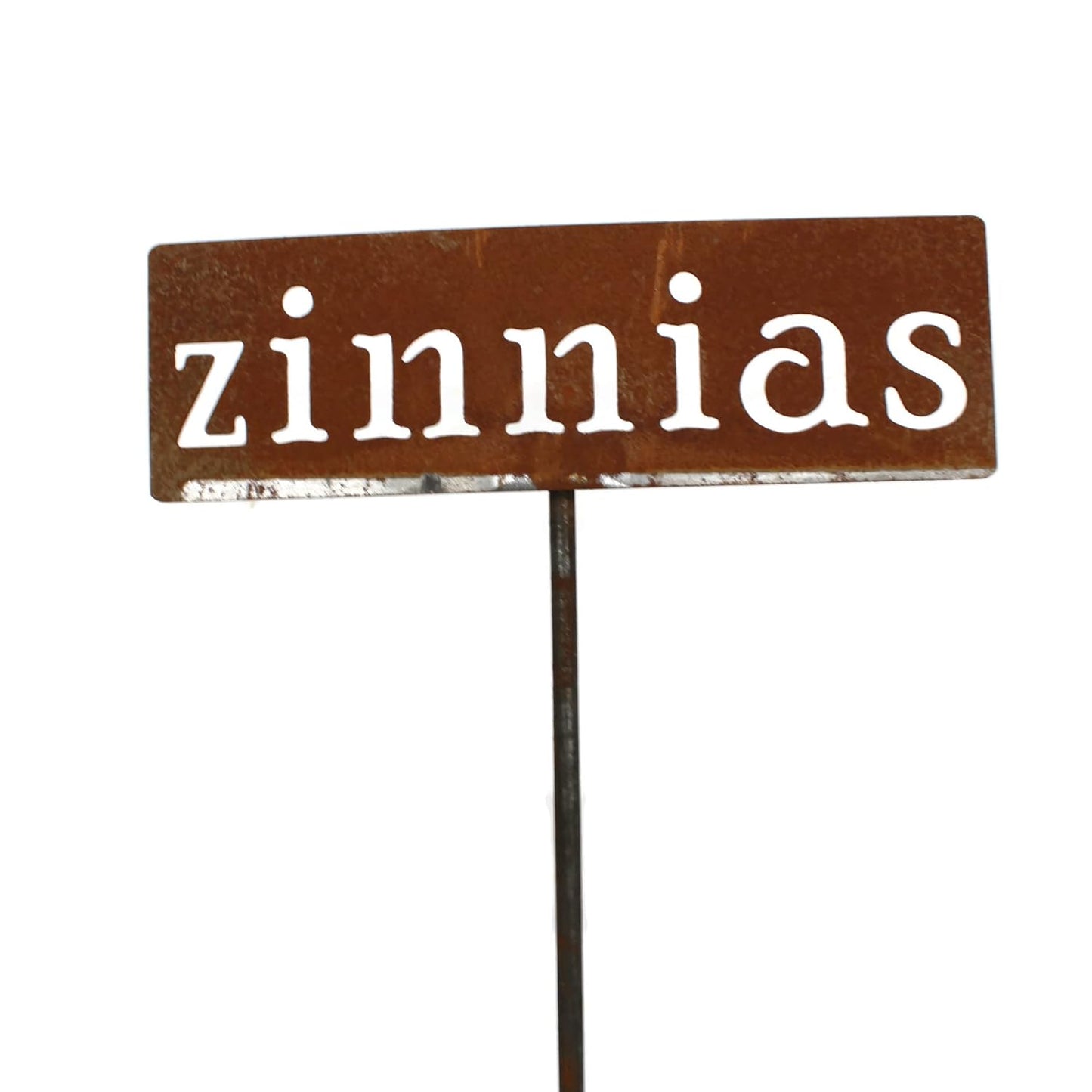 Classic Metal Garden Markers 19 Inches Tall (zinnias, Naturally Rusted)