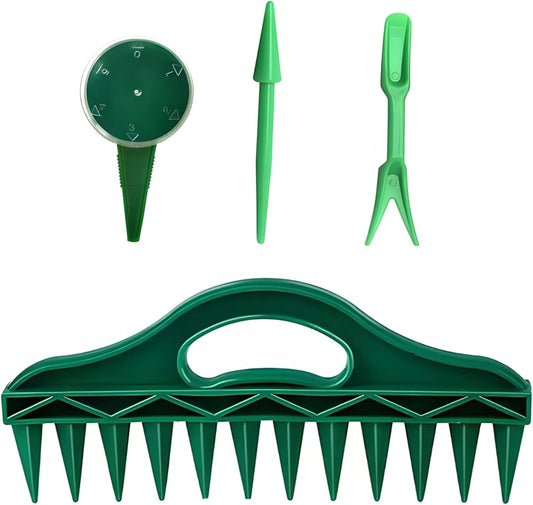 4 PCS Seed Spreader Set, Seed Planter Tools for Gardening, Sowing Seed Dispenser with Fork & Pointed Tools, Seed Spacer Gardening Essentials for Seed Sowing and Tilling
