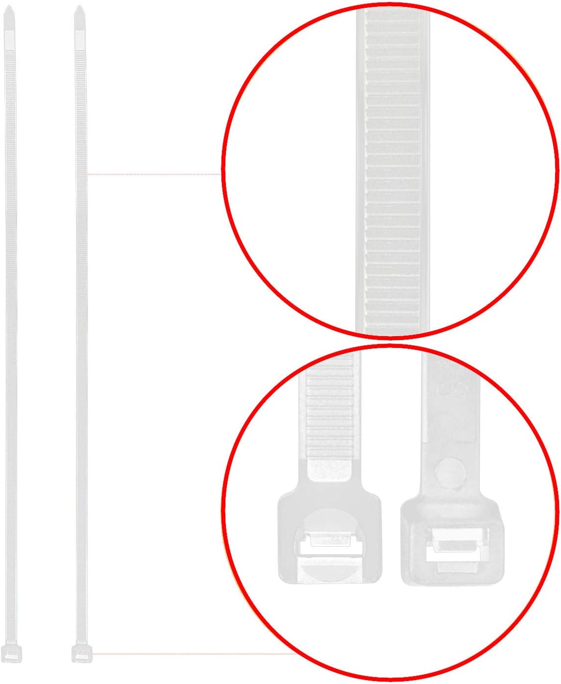 Superun Heavy Duty Zip Ties 12 Inch, 50 Lbs Tensile Strength Selflocking Wire Ties (Industrial Grade Cable Ties) Pack of 100 White