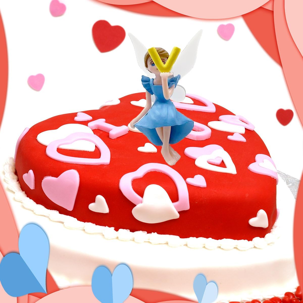 Suartus Miniature Fairy Figurines - 4Pcs Small Flower Fairies Ornaments Resin Mini Fairy Figurines Tiny Elf for DIY Fairy Garden Flower Pot Bonsai Micro Landscapes Craft Decoration Accessories (Love)