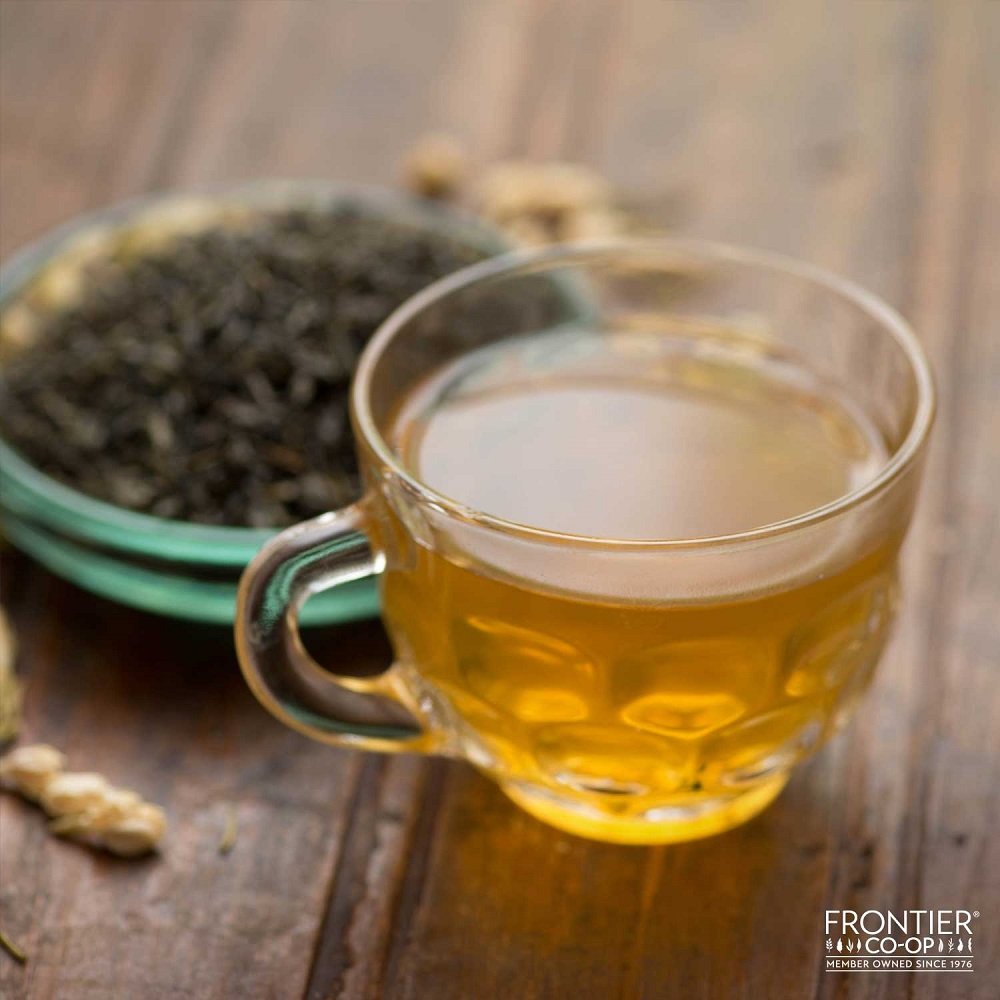 Frontier Co-op Organic Fair Trade Jasmine Green Tea, 1-Pound Bulk, Delicate Loose Leaf Green Tea, Floral, Dry & Medium Bodied