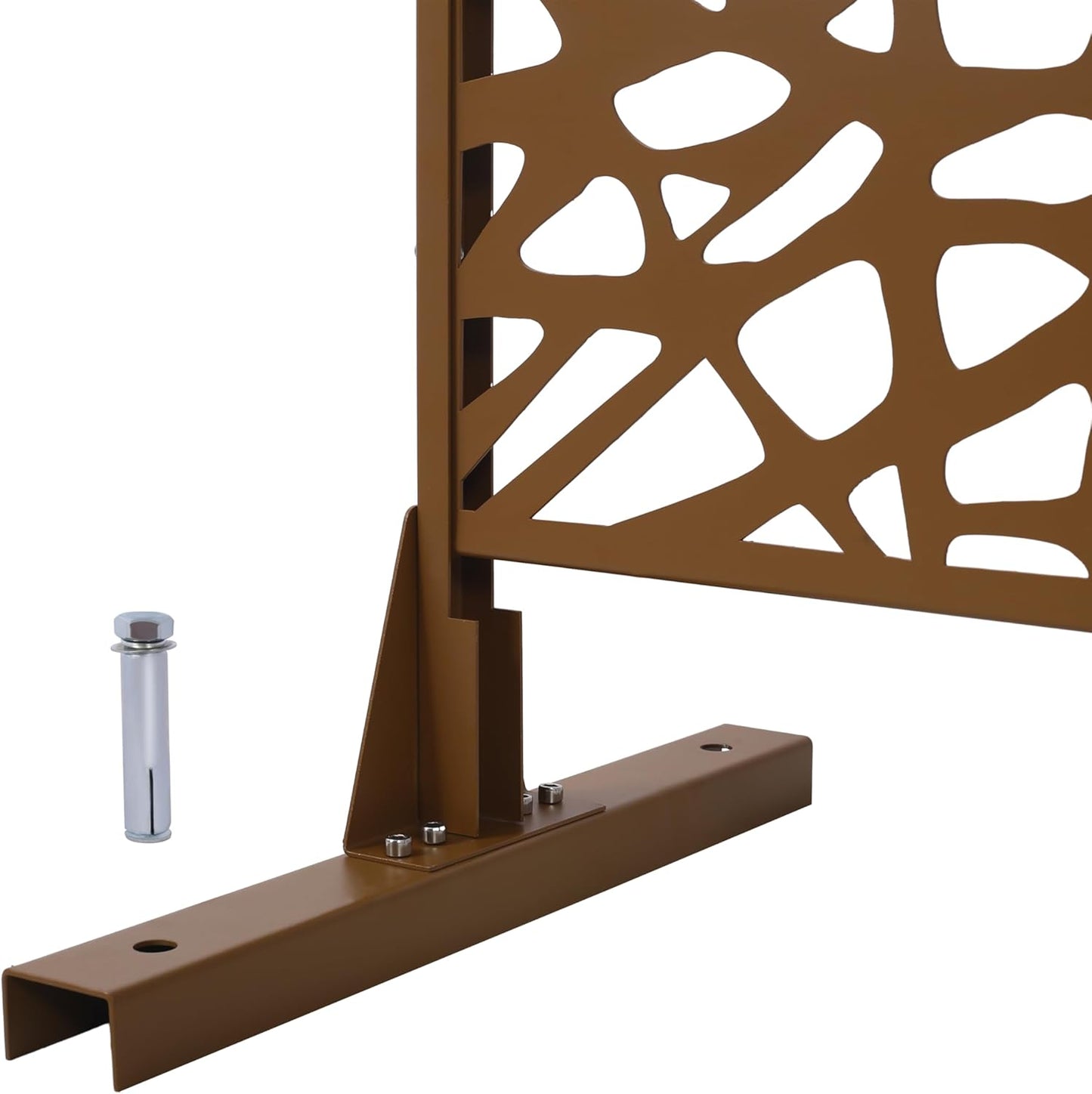 Metal Privacy Screens 76" H Outdoor Privacy Screens Panels Outdoor and Indoor Branch Pattern Divider Freestanding Decorative for Balcony Patio Garden Room Divider, Brown