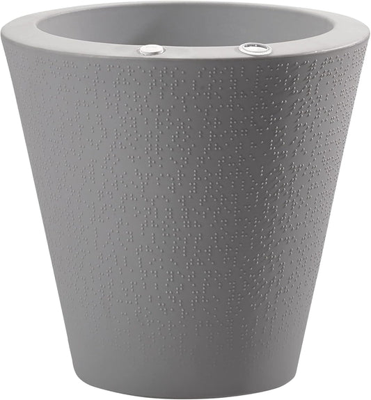Crescent Garden Dot TruDrop Indoor/Outdoor Planter, Self-Watering Plant Pot, 26 Inches, (Ash)