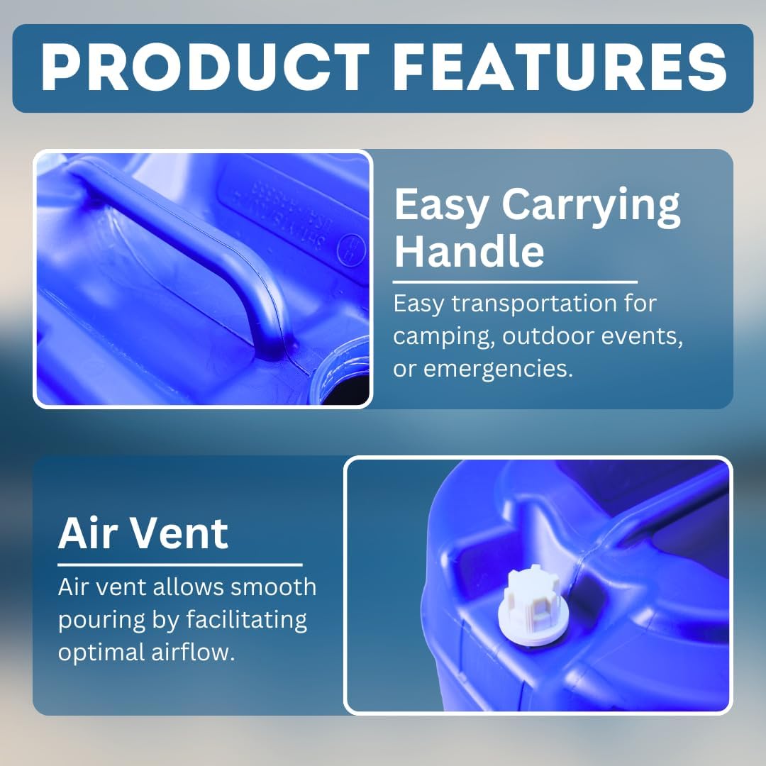 5-Gallon Stackable Water Storage Containers, 5 Gallons Each w/Lids + Spigot, Easy Fill, Survial Supply Emergency Water Storage for Camping and Disaster Preparedness, RV, 40 Gallon (8 Tanks)