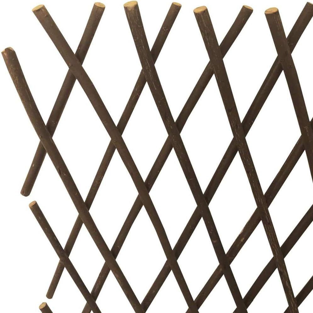 Natural Lattice Willow Trellis Fence for Climbing Plants,Expandable Garden Fence Wall Panel, Outdoor Decorative Wood Fence (4 Pieces)