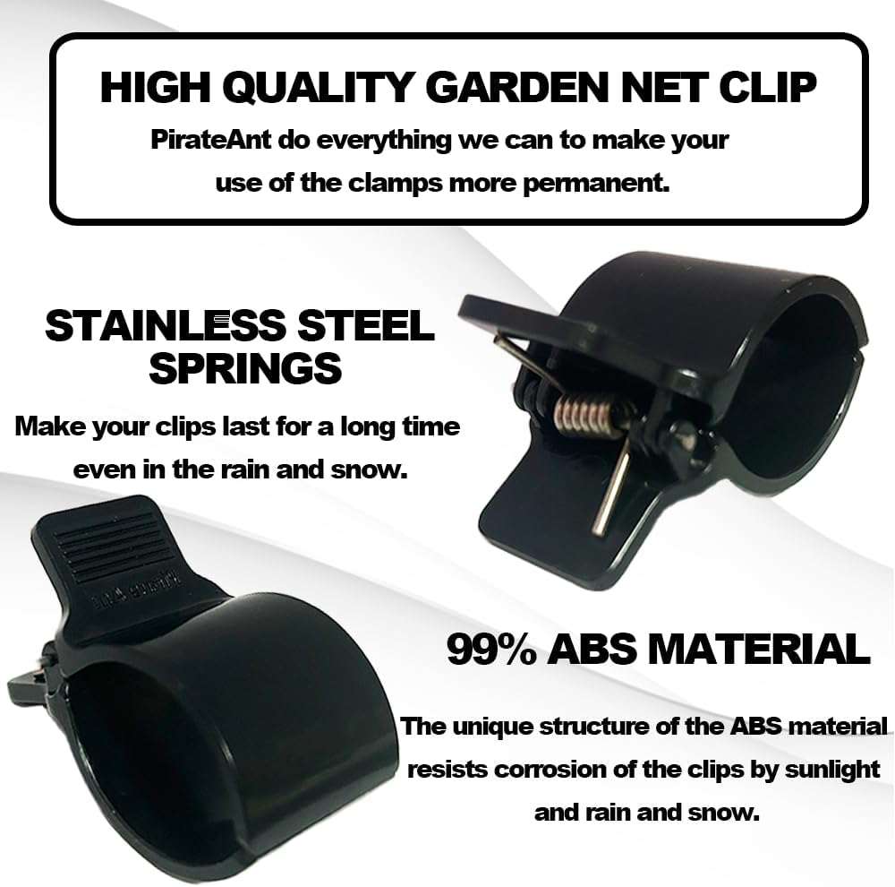 Greenhouse Clamps for3/4-1 Inch PVC Pipe, Greenhouse Hoops,Support Frame,Grow Tunnel,Plant Support Garden Stakes.Black Garden Clips For Fixing Plant Cover, Plastic Sheeting, Film Row Cover, Net.