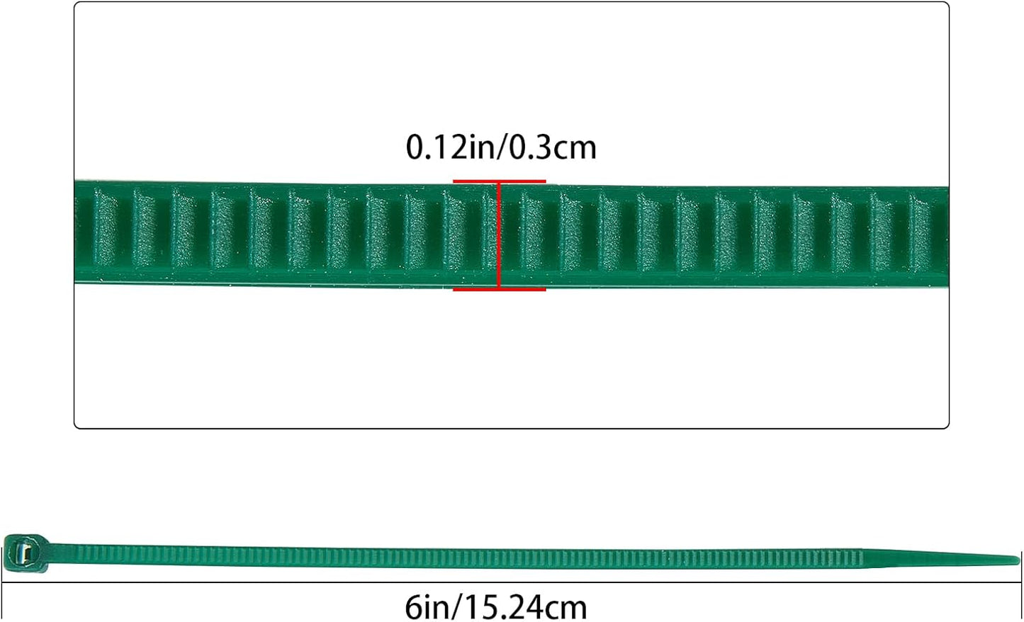 Green Zip Ties 6 inch 3mm Dark Green Nylon Garden Cable Zip Ties Self Locking Cable Ties Twist Ties, Multi-Purpose Cable Tie(100 Pcs)