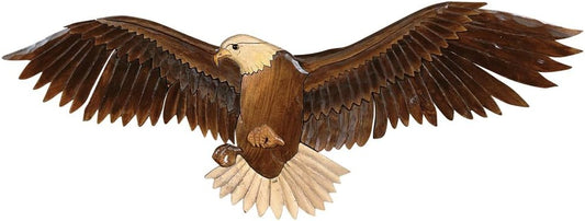 BLACK FOREST DECOR Flying Eagle Wood Carving Wall Art
