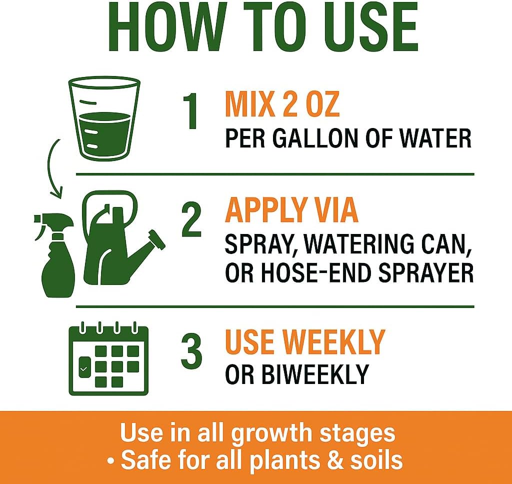 GS Plant Foods Liquid Kelp Fertilizer – Suitable for Organic Growing, OMRI Listed Seaweed Concentrate for Lawns, Gardens & Soil - 1 Quart