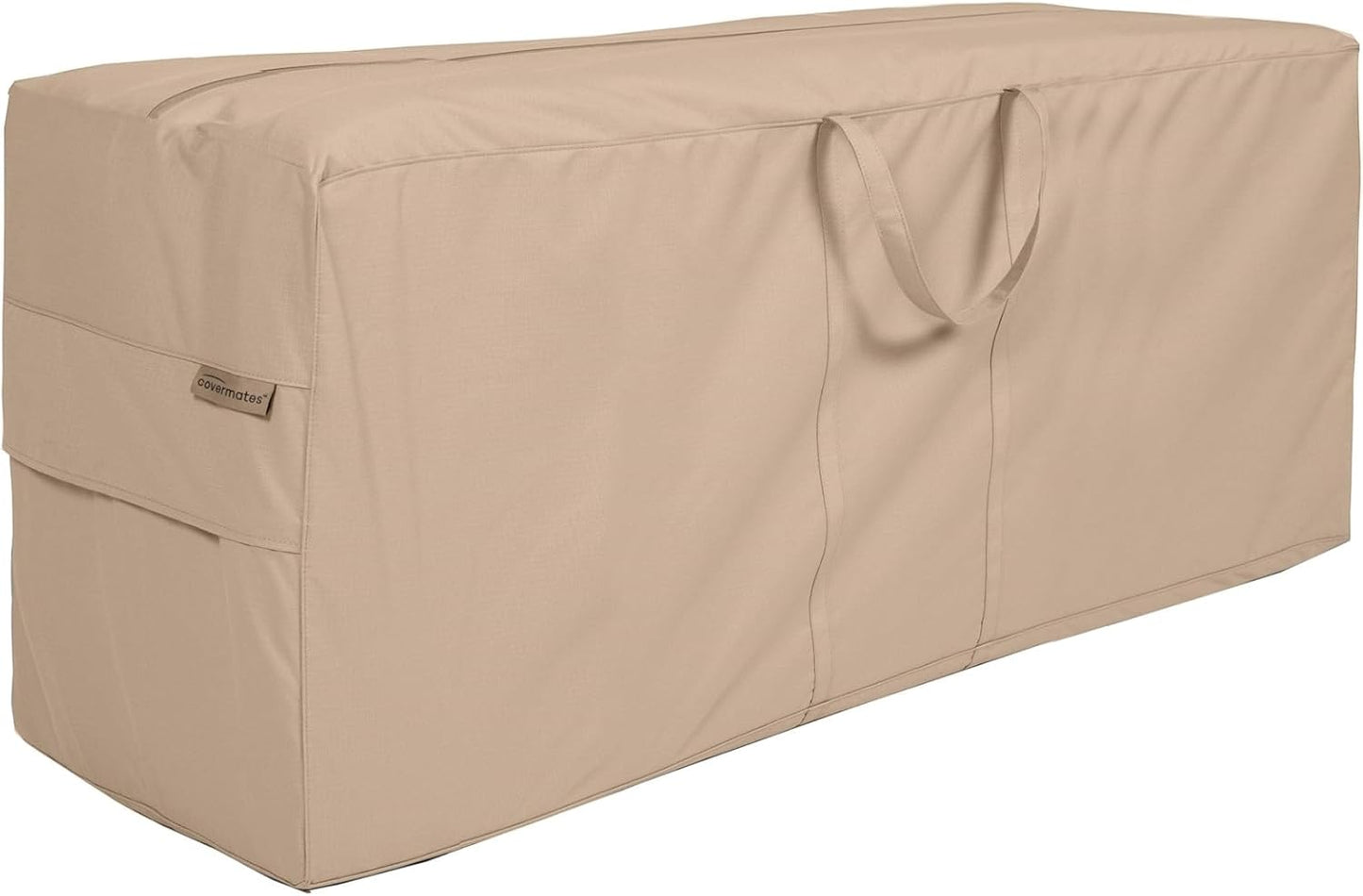 Covermates Cushion Storage Bag - Heavy-Duty Polyester, Weather Resistant, Water Resistant Zipper, Cover Accessories, 75W x 18D x 26H, Ripstop Tan