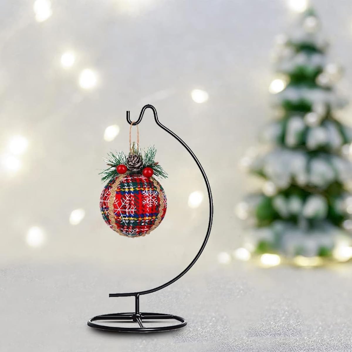 Ornament Display Stand Air Plant Stand Iron Hanging Stand Flower Pot Stand Rack Holder for Hanging Glass Globe Witch Ball Terrarium Christmas Ornament and Home Wedding Decoration (Moon shape2)