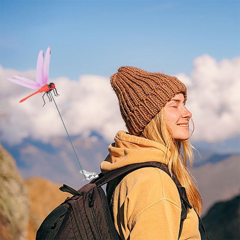 Spiritlele 12 PCS Fake Dragonfly Clip Colorful Hat Clip 3D Dragonfly Garden Decor for Patio Outdoor Indoor
