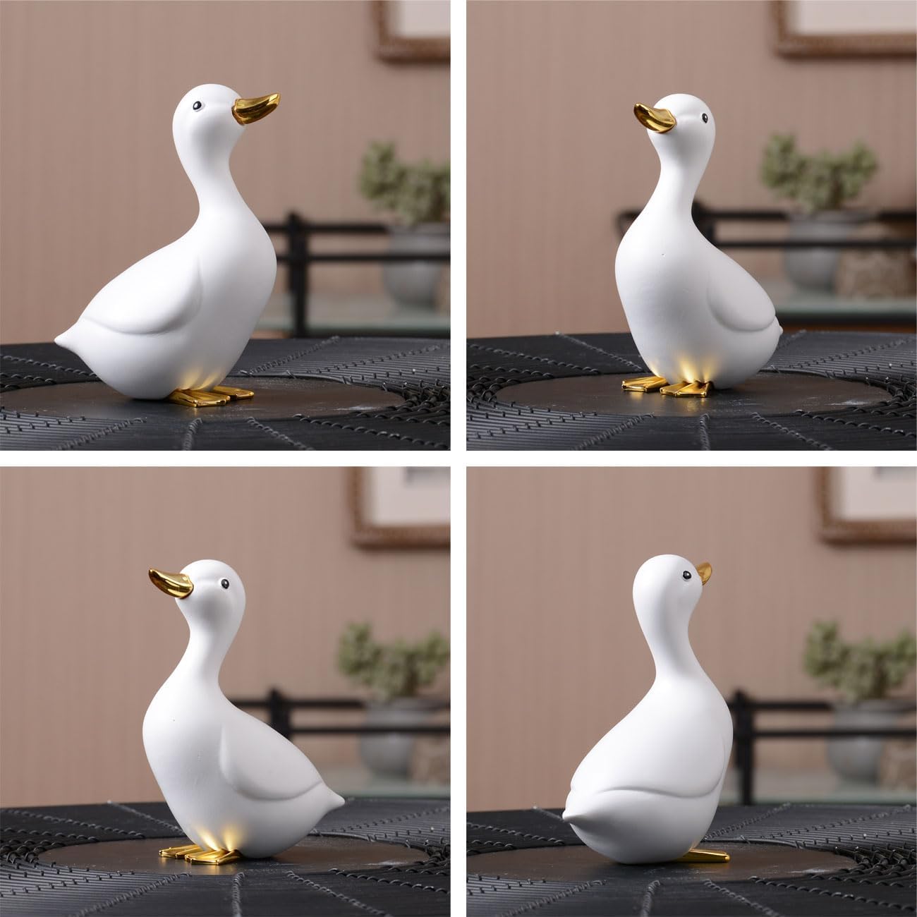 Duck Decor Figurine Animal Statue Gifts Modern Sculpture Ornament Polyresin Arts 4.7 inch