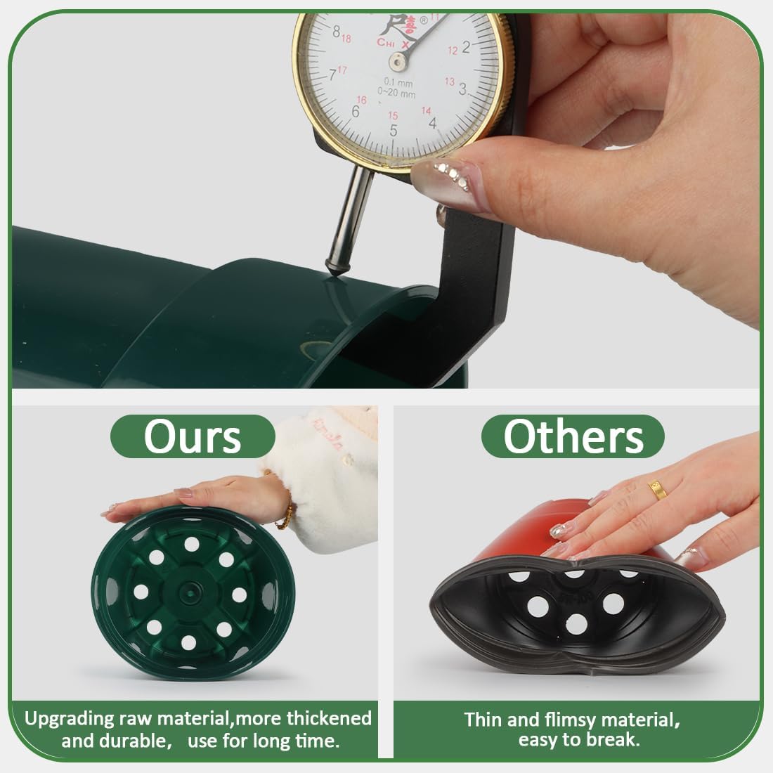 15 Pack 4/6/8 Inch Plant Nursery Pots, Thickened Plastic Pots for Plants with Drainage Holes, Sturdy Seedling Pots, Seed Starting Pot, Flower Pots for Indoor Outdoor Plants, Green