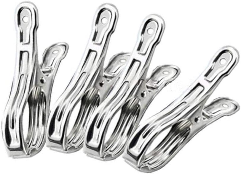 Metal ClothesPins,Row Cover Clips 20 Pack 3.5 Inch Stainless Steel Pool Towel Clips,Chair Clips for Beach Towels,Garden Clips，Greenhouse Clamps：Quilts, Blankets from Blow Away Or Decline