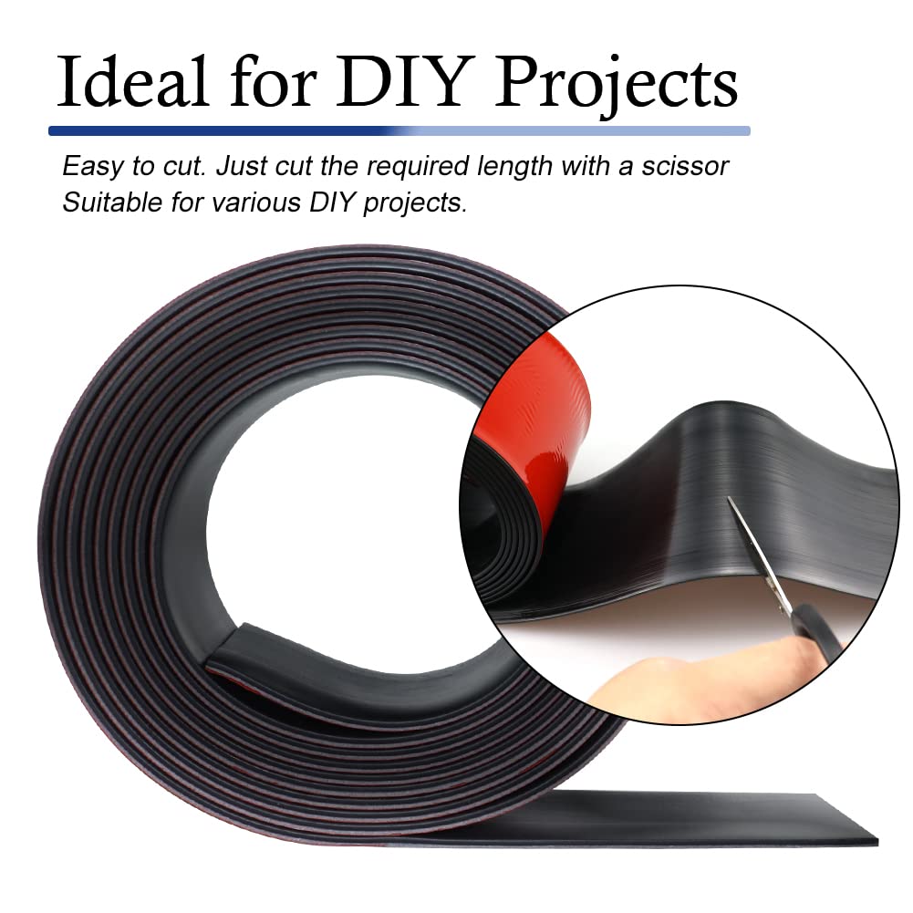 Neoprene Rubber Strips Self Adhesive Solid Rubber Sheets, Rolls & Strips for DIY Gaskets Crafts Pads Seals Warehouse Flooring Neoprene Sheet with Adhesive Backing (2" Wide x 1/8" Thick x 10' Long)