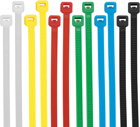 XINGO Cable Zip Ties (120 Pack), 40 Lbs Tensile Strength-Heavy Duty,Self-Locking Nylon Plastic Wire Ties in Assorted Sizes and Colors for indoor and outdoor(8 Inch, Colorful)