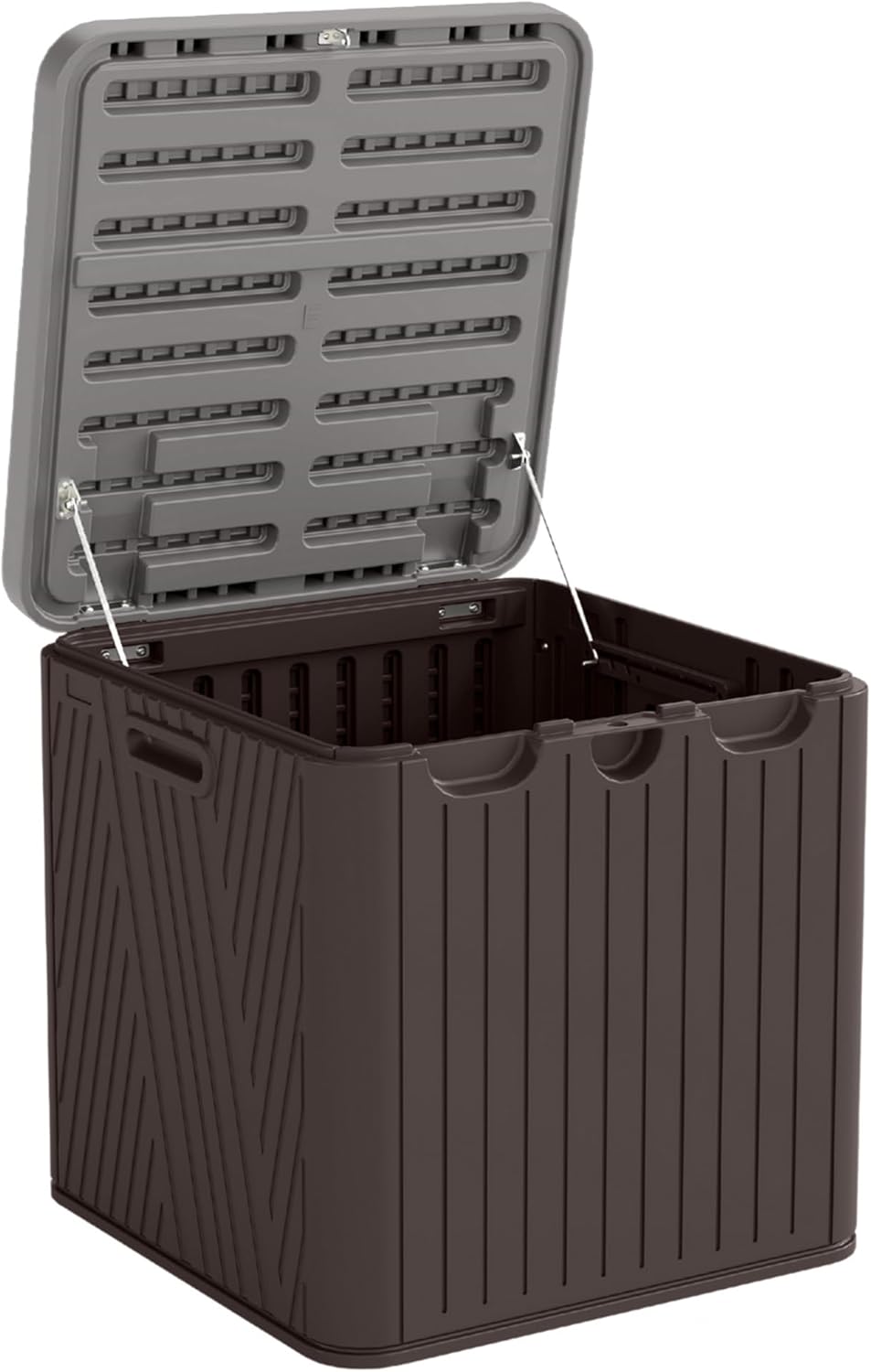 Kingdura 60 Gallon Outdoor Storage Box, Waterproof Resin Deck Box for Indoor and Outdoor Use, Lockable Storage Container for Patio Furniture Cushions Garden Tools (Coffee, 60 Gallon)