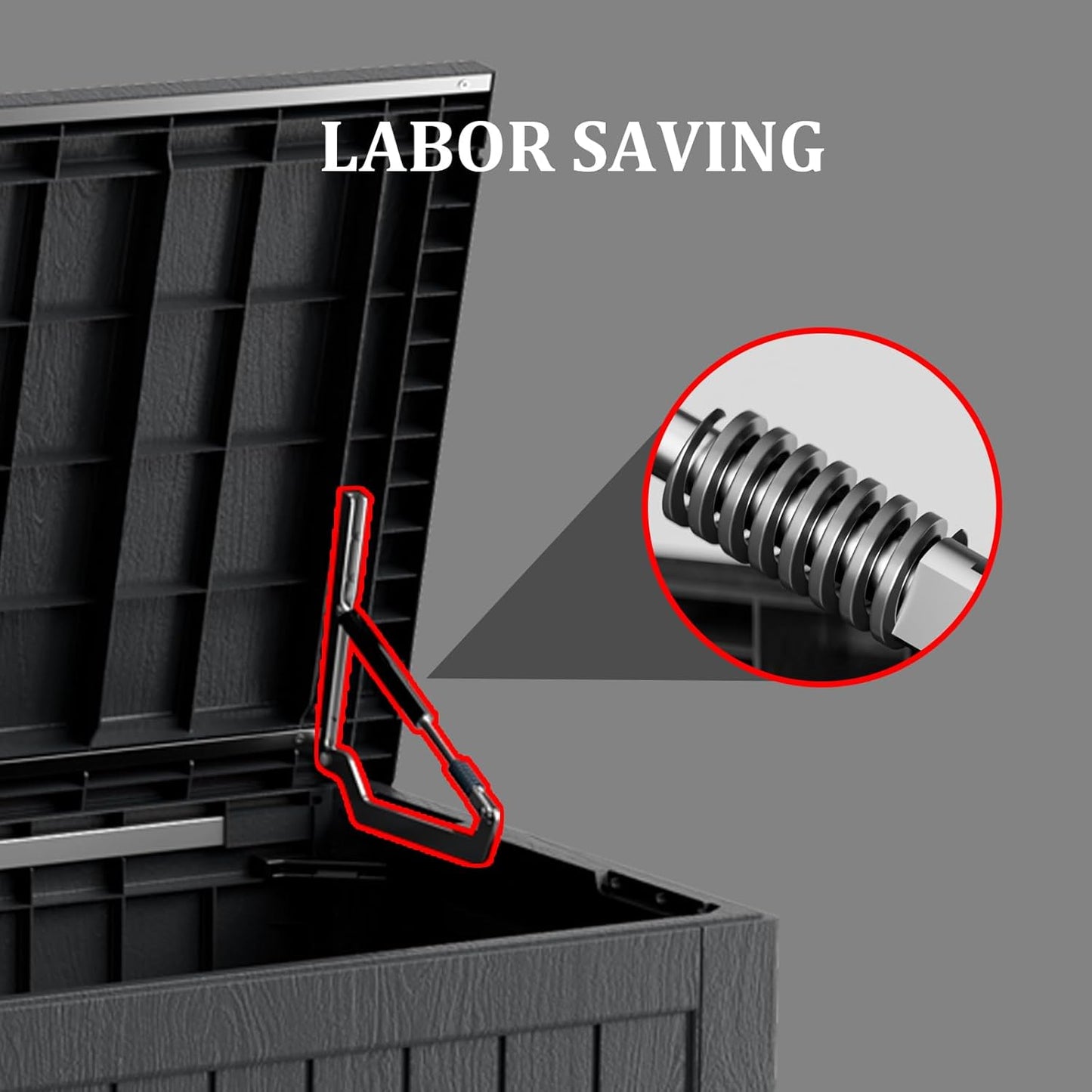 270 Gallon Waterproof Deck Box, Lockable Resin Storage Box for Patio Furniture Cushions Garden Tools and Outdoor Delivery Storage, Black