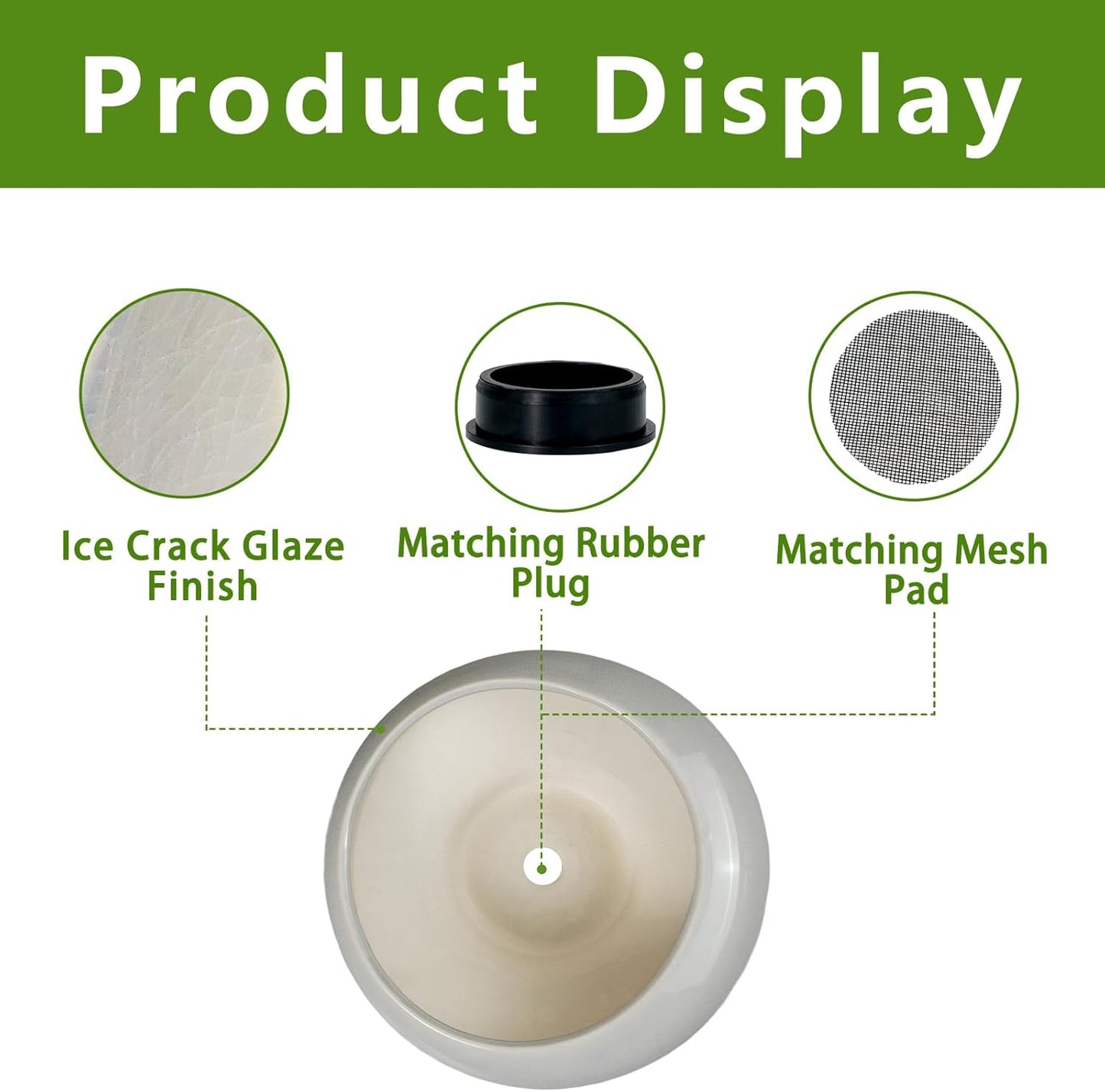 Bonsai Pots 13 Inch - Ceramic Succulent Pots with Drainage Hole Decorative Plant Pot Indoor Large Outdoor Planter Modern Flower Pot for Home Garden Office Room Decor Gray