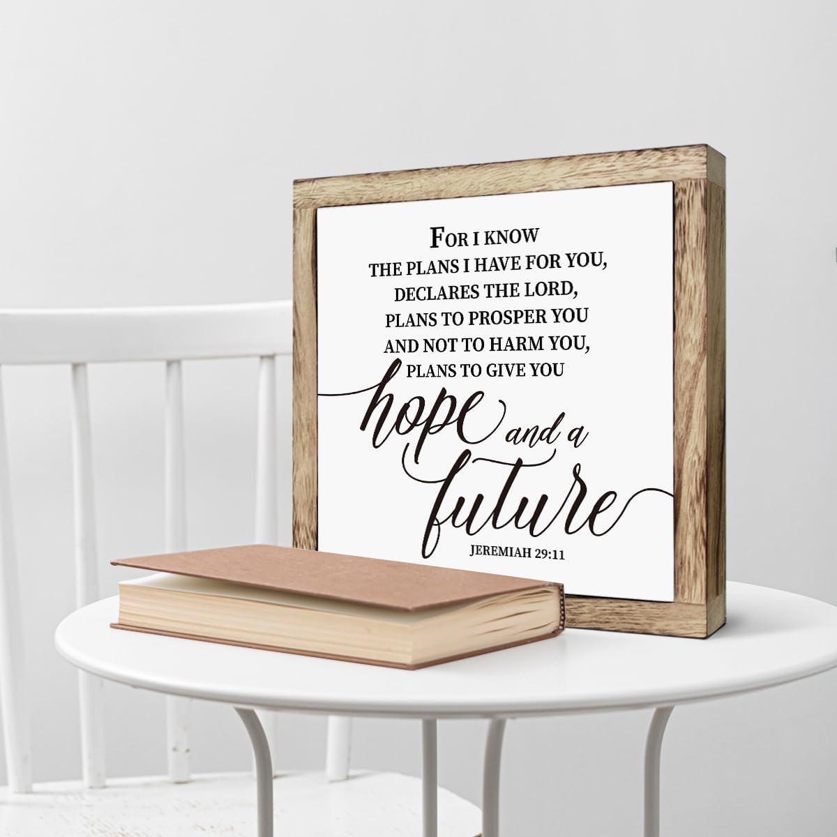 Scripture Sign, For I Know the Plans I Have for You Sign, Jeremiah 29:11 Sign, Wooden Plaques Box Signs, Inspirational Christian Sign, Bible Verse Decor, Religious Artwork for Home Decor, Office Decor