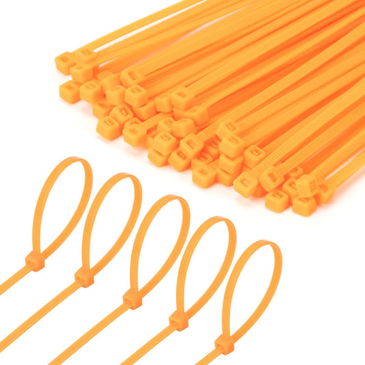 6 Inch Orange Zip Tie 1000 PCS, 18 Lbs - Small to Medium Zip Tie, Nylon PA66 UV Resistant Cable Tie for Indoor and Outdoor Use - Ideal for bundling and securing objects