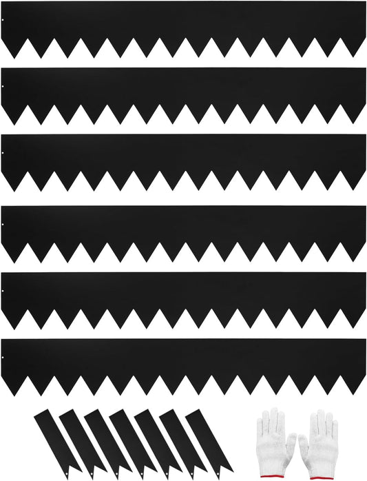 Hugeleaf Metal Landscape Edging, 40” L x 6.5” H Metal Edging for Landscaping with 7Pcs Stakes, Metal Garden Edging Pack of 6 (20 Feet Total Length)