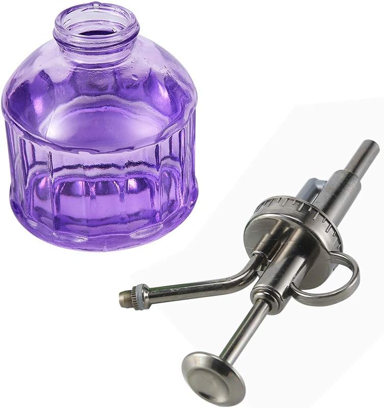 Glass Plant Mister Spray Bottle, Vintage Plant Spritzer Sprayer Mister, Succulent Watering Bottle with Top Pump, Small Glass Watering Can for Indoor Outdoor Houseplant - Purple