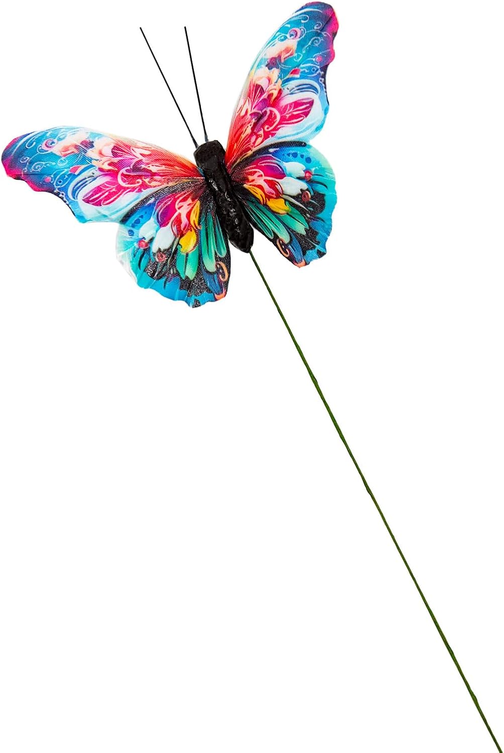 Cartanfill-Decorative 3D Butterfly Ornaments, Multicolor Feather Design, Set of 12 with Wire, Party and Christmas Tree Decor