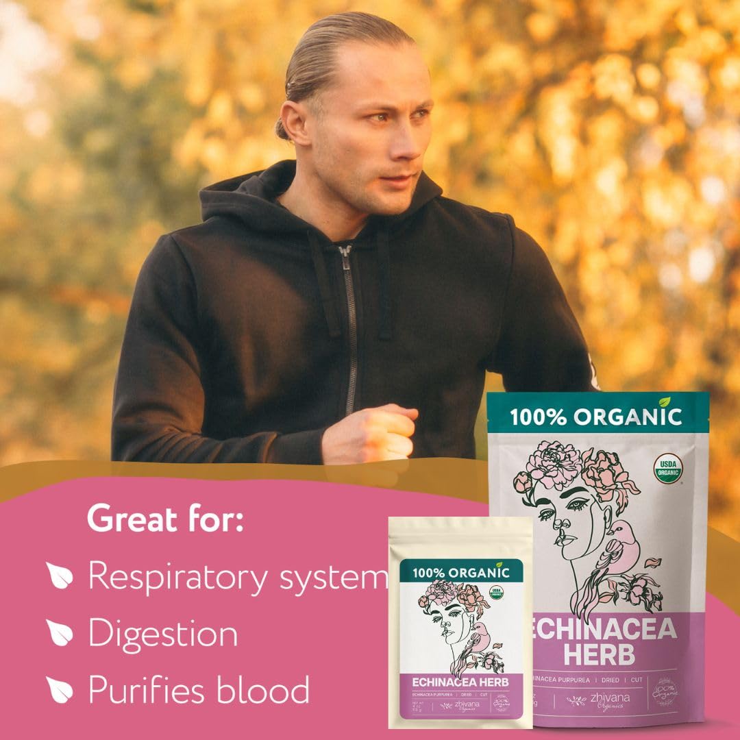 Super Value Pack 5 LB - Organic Echinacea Leaf Tea - Immune System Support - Medicinal Tea for Winter