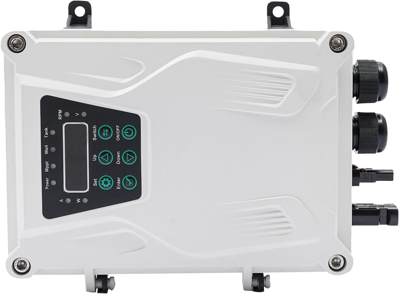 Solar Water Pump, 24V 270W 3In DC Submersible Pump Stainless Steel Deep Well Pump Irrigation Kits with MTTP Controller Float Switch for Home Industry, Garden Irrigation, Farm Ponds (24V 270W)