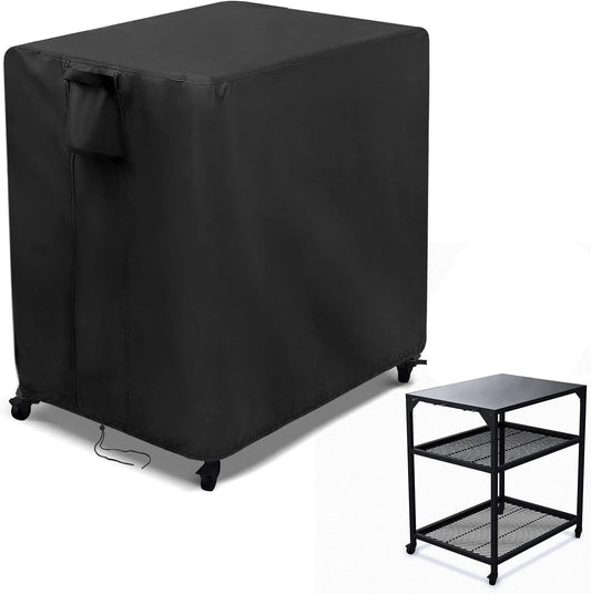 Kingling Outdoor Pizza Oven Table Cover for Ooni Medium Table, Waterproof Outdoor Grill Prep Table Cover Pizza Oven Stand Cover - 32''L x 24''W x 35''H(Black)
