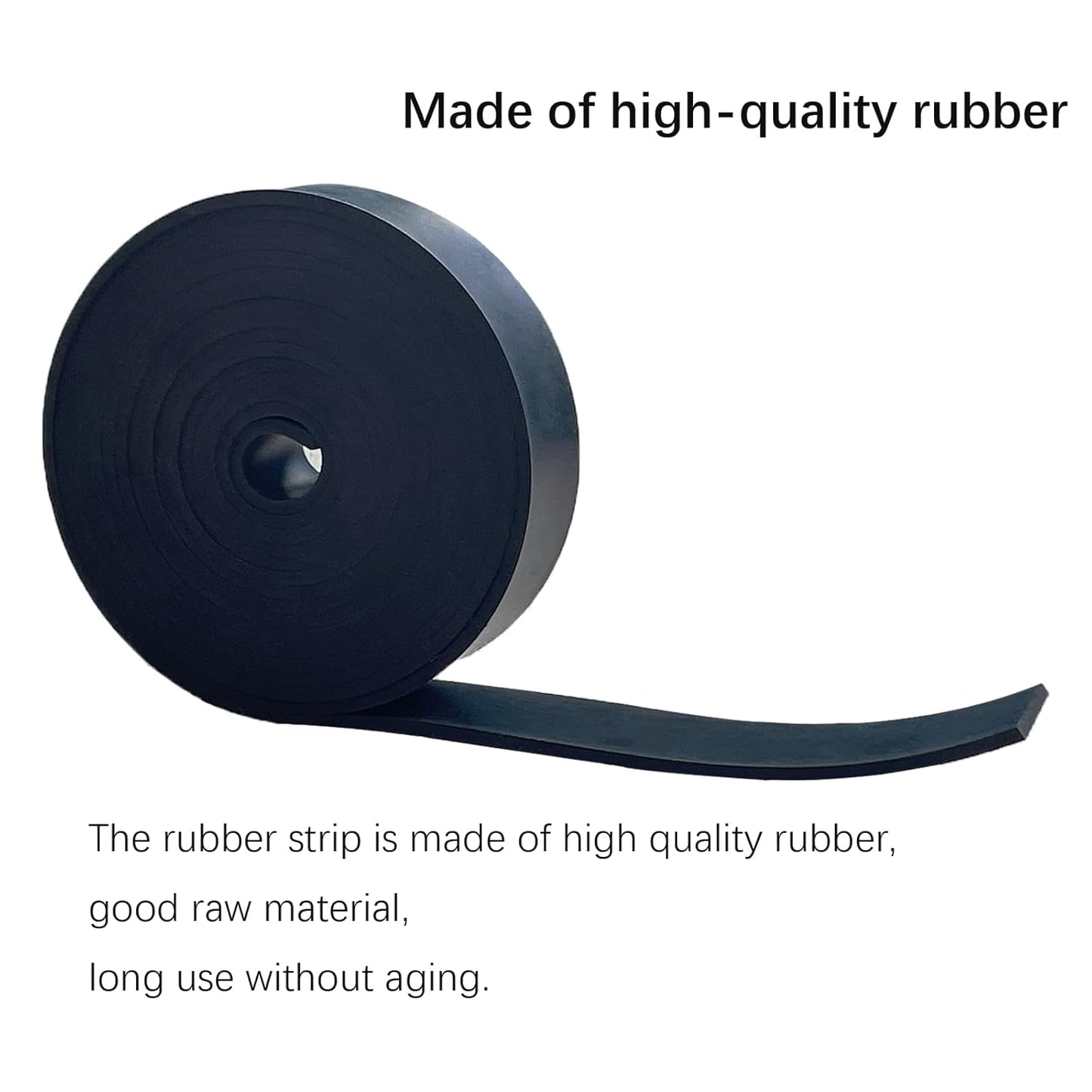 Solid Rubber Strips 1/8 (.125)" Thick X 1" Wide X 10'Long, Solid Rubber Sheet for Anti-Slip Pads, Flooring, Seals, Crafts, Anti-Vibration, Gaskets DIY