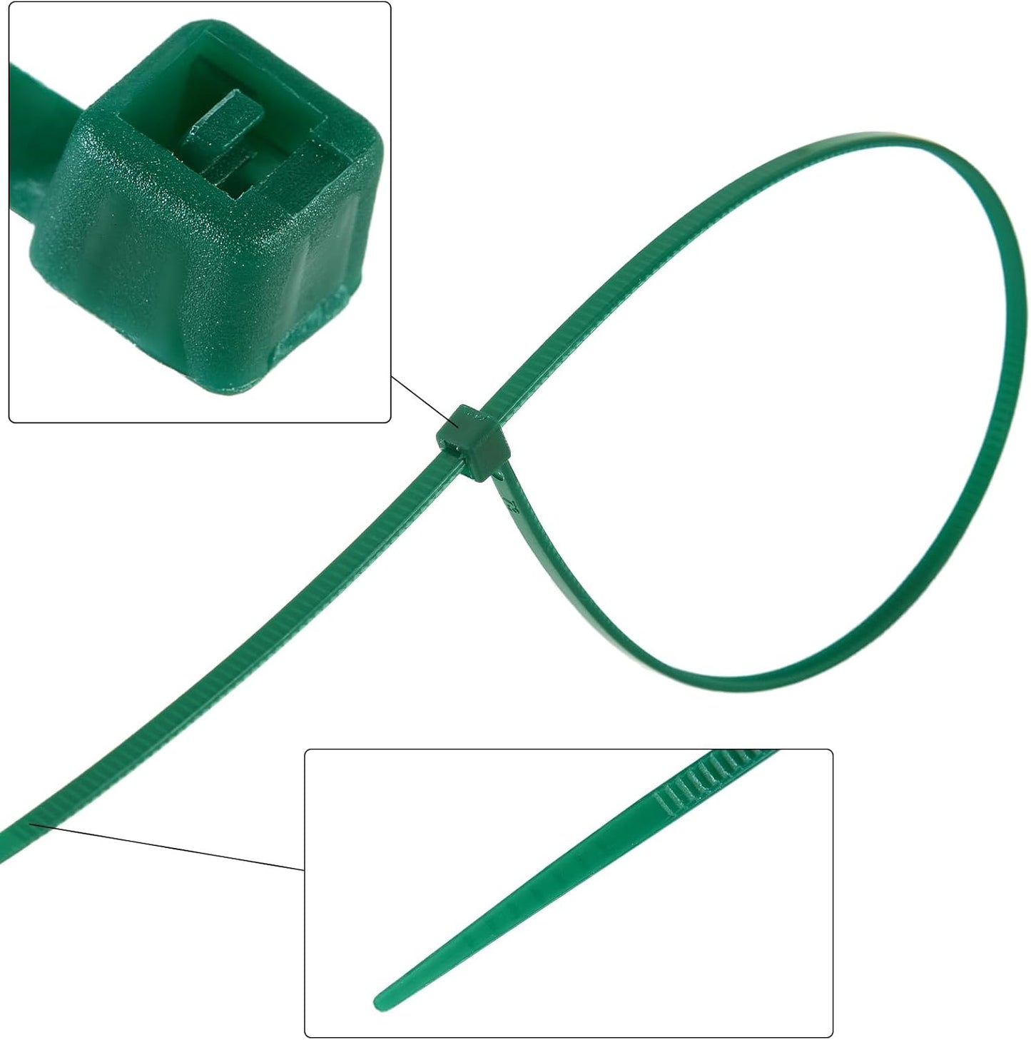 4 inch 3mm Dark Green Nylon Garden Cable Zip Ties Self Locking Cable Ties Twist Ties, Multi-Purpose Cable Tie(100 Pcs)