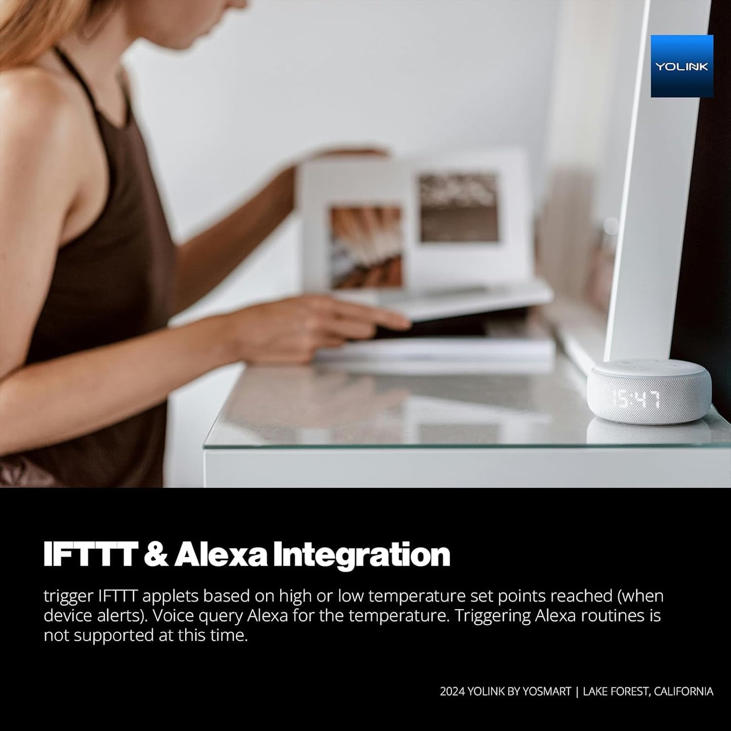 YoLink Smart Wireless Thermometer, Wide Temp Range for Freezer, Fridge, Green House, Pet Cage, App, Emails, Text/SMS alerts, up to 5 Years Battery Life- Hub Included