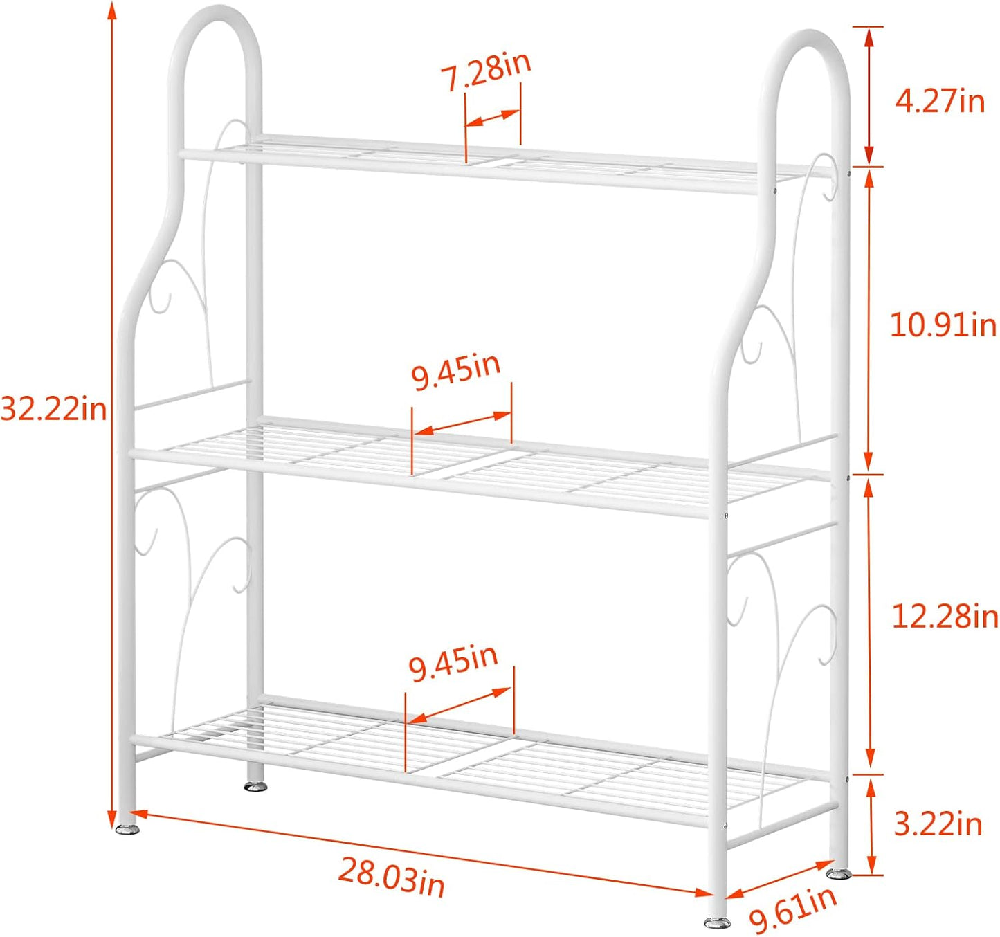 SORCEDAS Plant Stand Indoor Outdoor Plant Shelf 3 Tier Metal Corner Flower Stand Multiple Holder for Patio Garden Balcony Living Room, White