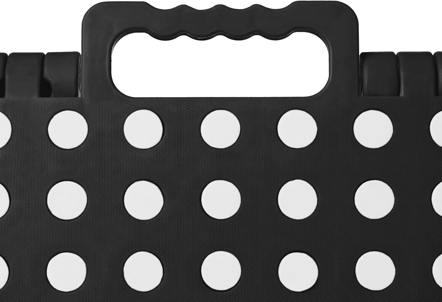 Casafield 16" Folding Step Stool with Handle, Black - Portable Collapsible Small Plastic Foot Stool for Adults - Use in The Kitchen, Bathroom and Bedroom