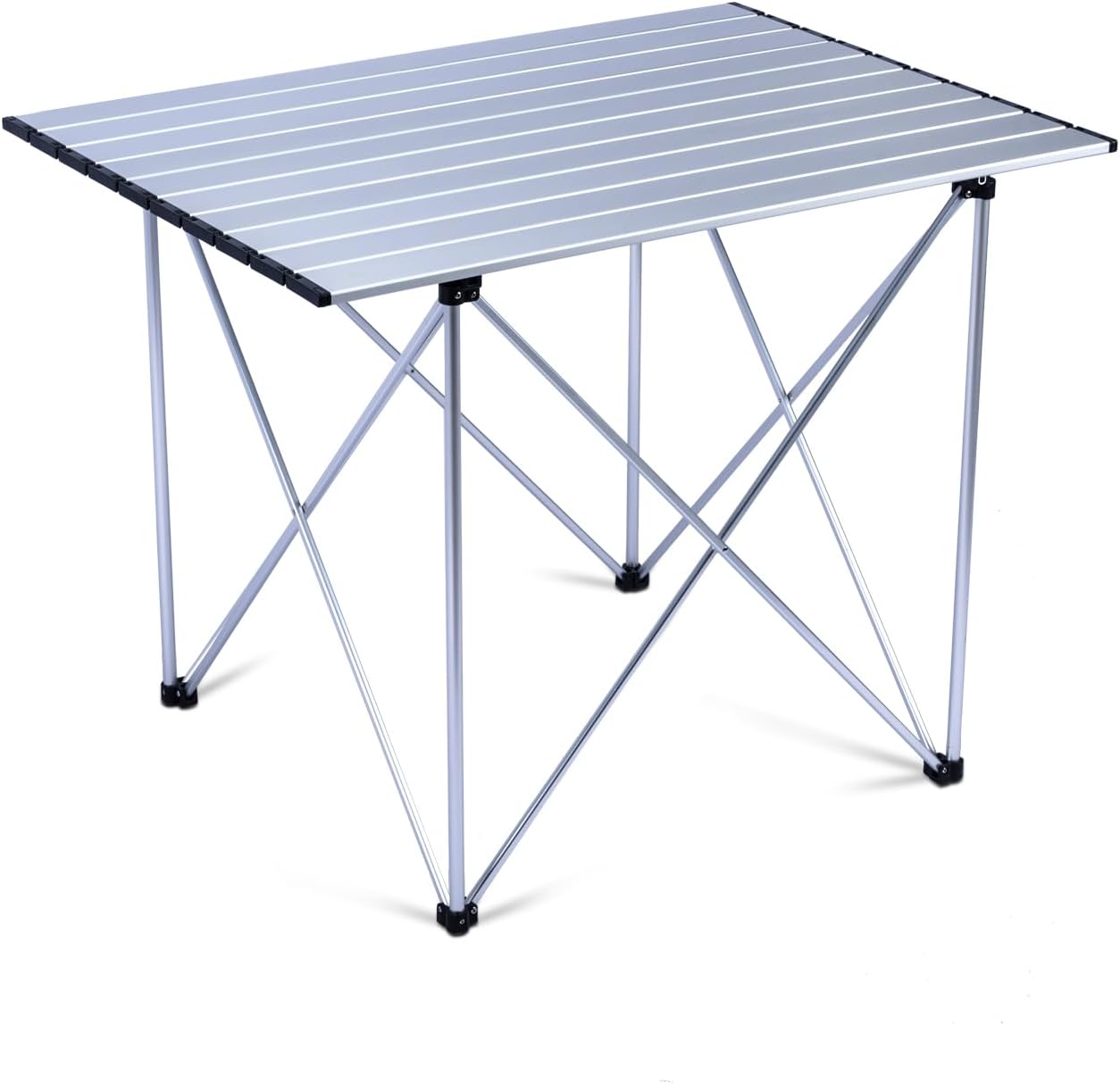 iClimb Ultralight Compact Camping Folding Table with Carry Bag (Reinforced Silver - XL)
