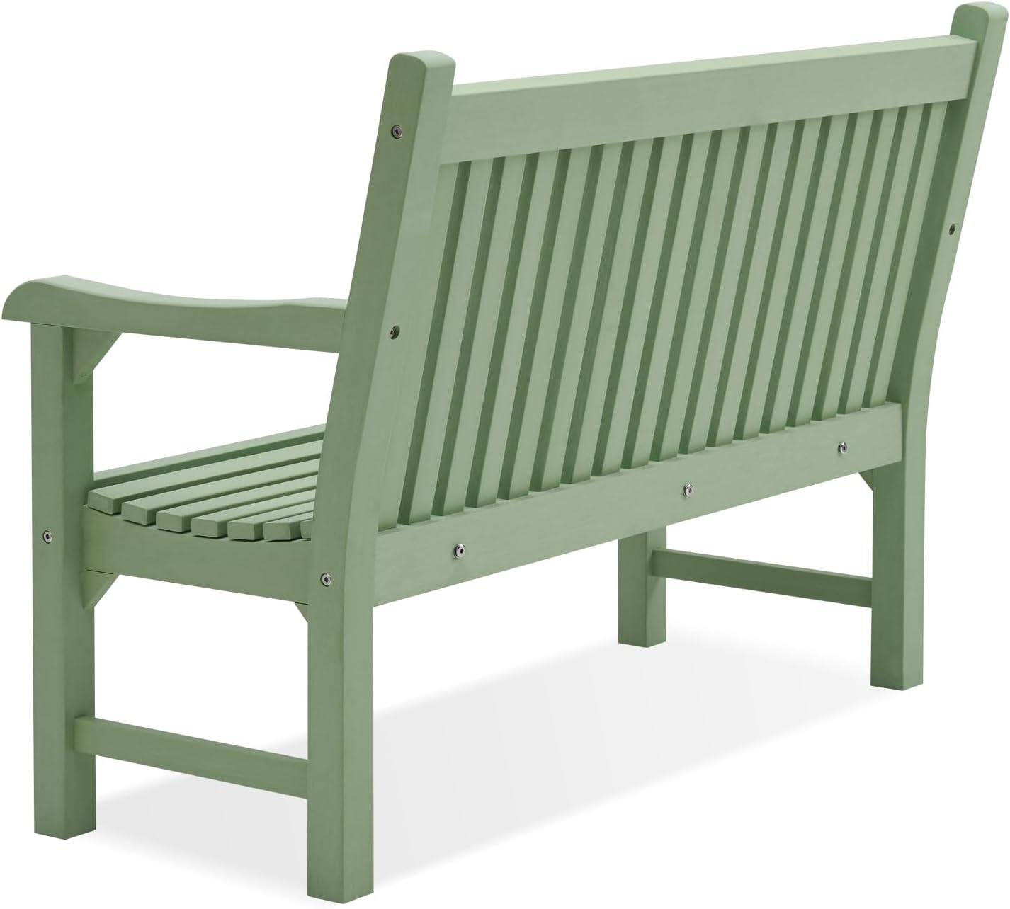 Psilvam Garden Bench, 2-Person Poly Lumber Patio Bench, All-Weather Outdoor Bench That Never Rot, Memorial Bench, Suit for Garden, Porch and Park (Green)