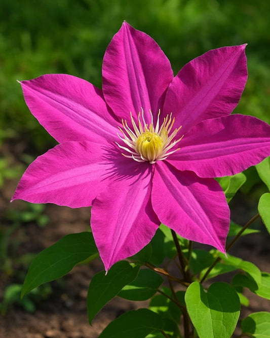 Perennial Farm Clematis 'Pink Champagne' Hybrid – Live Flowering Vine in 4 Quart Container, Large Rose-Pink Blooms with Contrasting Centers, Long Blooming, Ideal for Trellises, Arbors & Containers