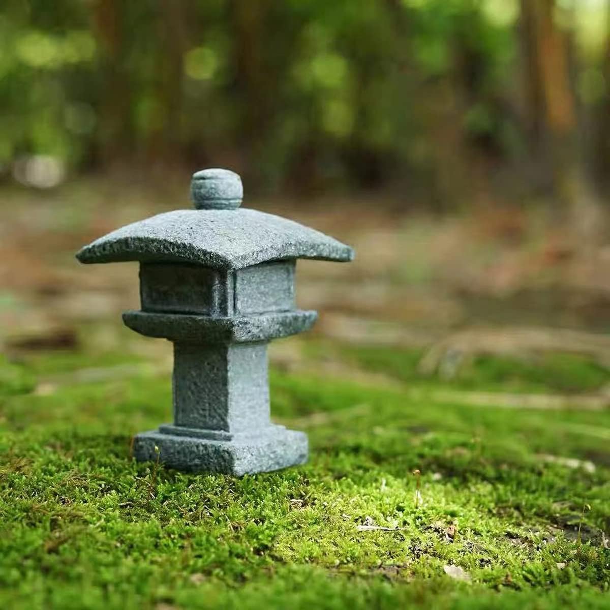 Buddha Statue and 2 Japanese Lantern Pagoda Statues - Zen Garden Accessories for Home and Mini Meditation Decor