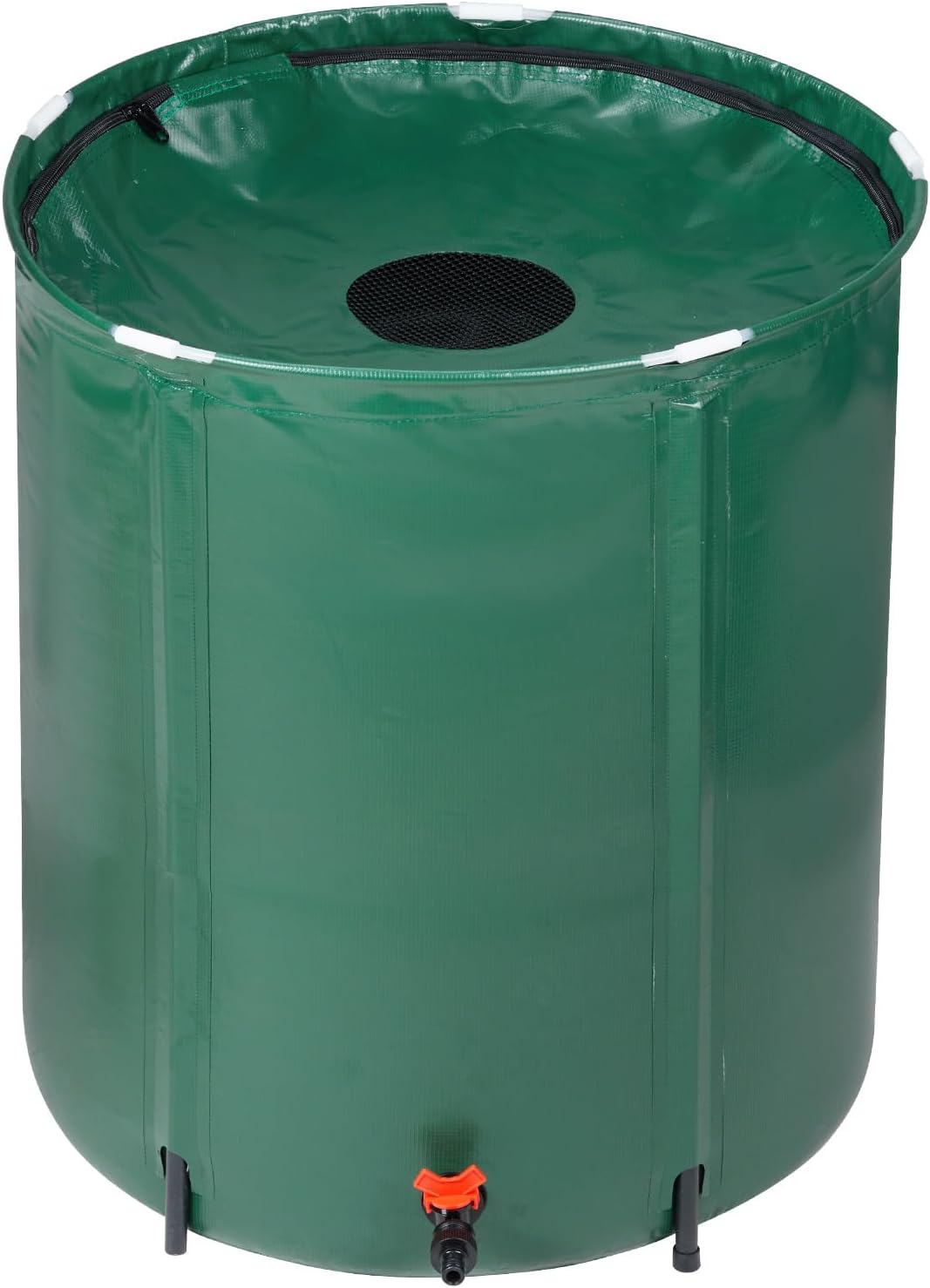 Collapsible Rain Barrel, 50 Gallon Portable Rainwater Collection System, Water Storage Tank, Rain Catcher Barrel with Spigots and Overflow Kit, Rain Water Barrel Collector for Garden, Green