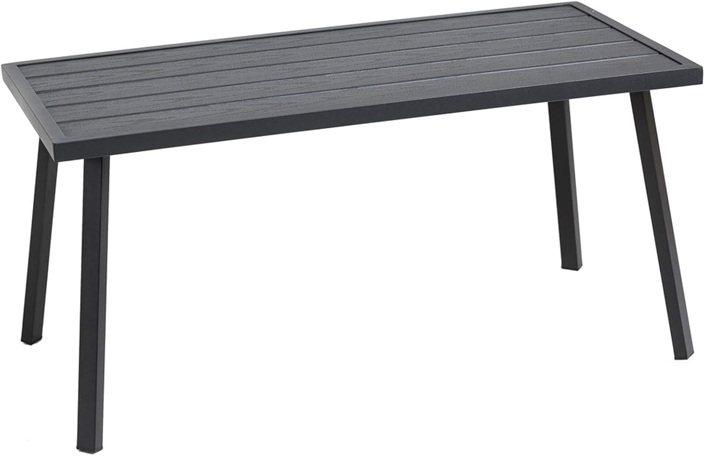 C-Hopetree Small Metal Outdoor Coffee Side Table for Outside Patio, Rectangle, Black