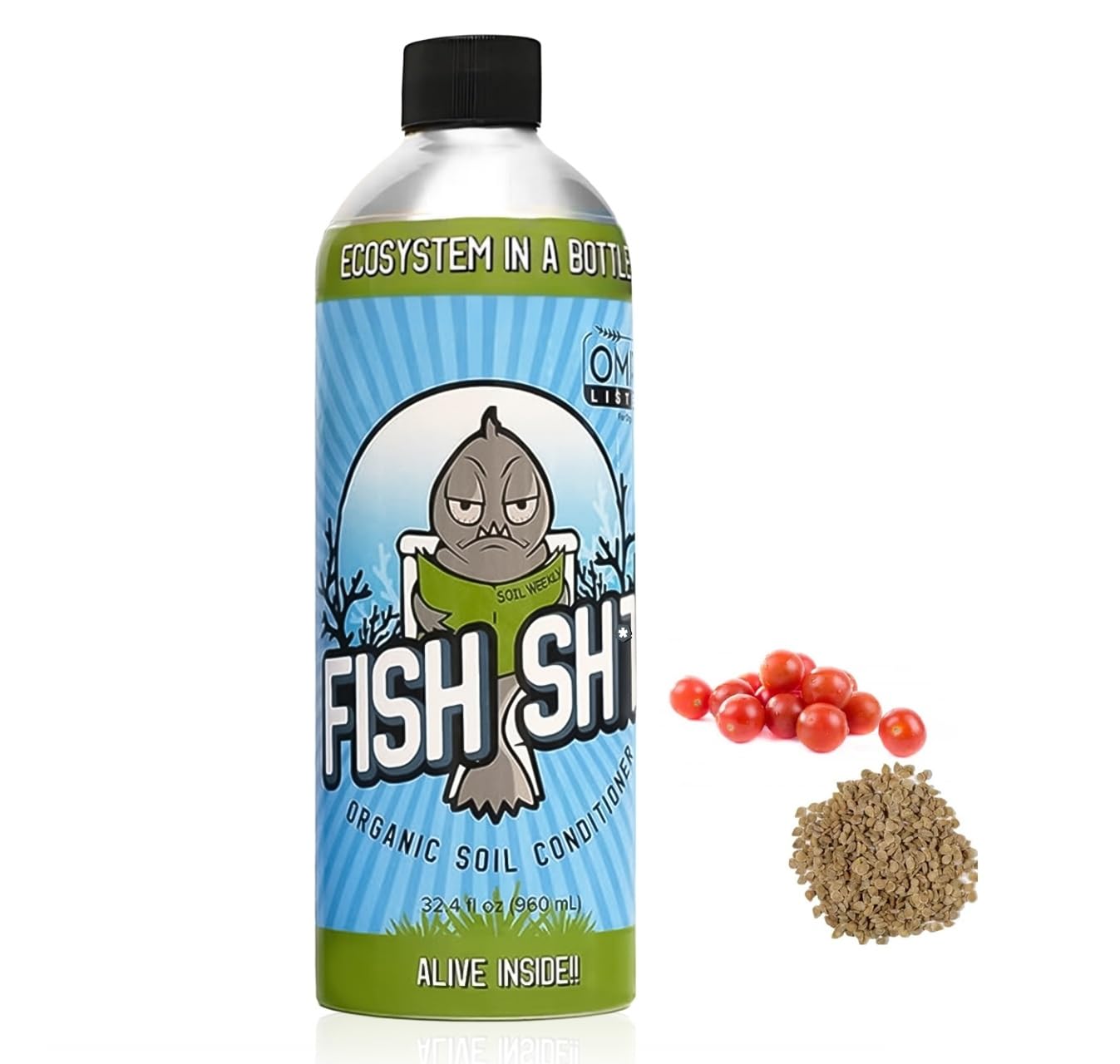 Fish Head Farms Organic Soil Conditioner for Yield and Flavor Enhancement. Improves Fertilizer Efficiency. Useful in Both Garden Soil and Hydroponics Applications (1 Liter with Oregon Spring Tomatoes)