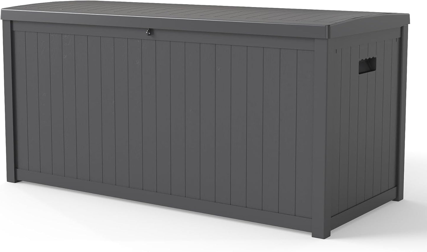 120 Gallon Resin Deck Box, Weatherproof Outdoor Storage Box for Patio, Garden, Pool, and Yard, Lockable Waterproof Bin for Tools, Cushions, and Accessories, Grey